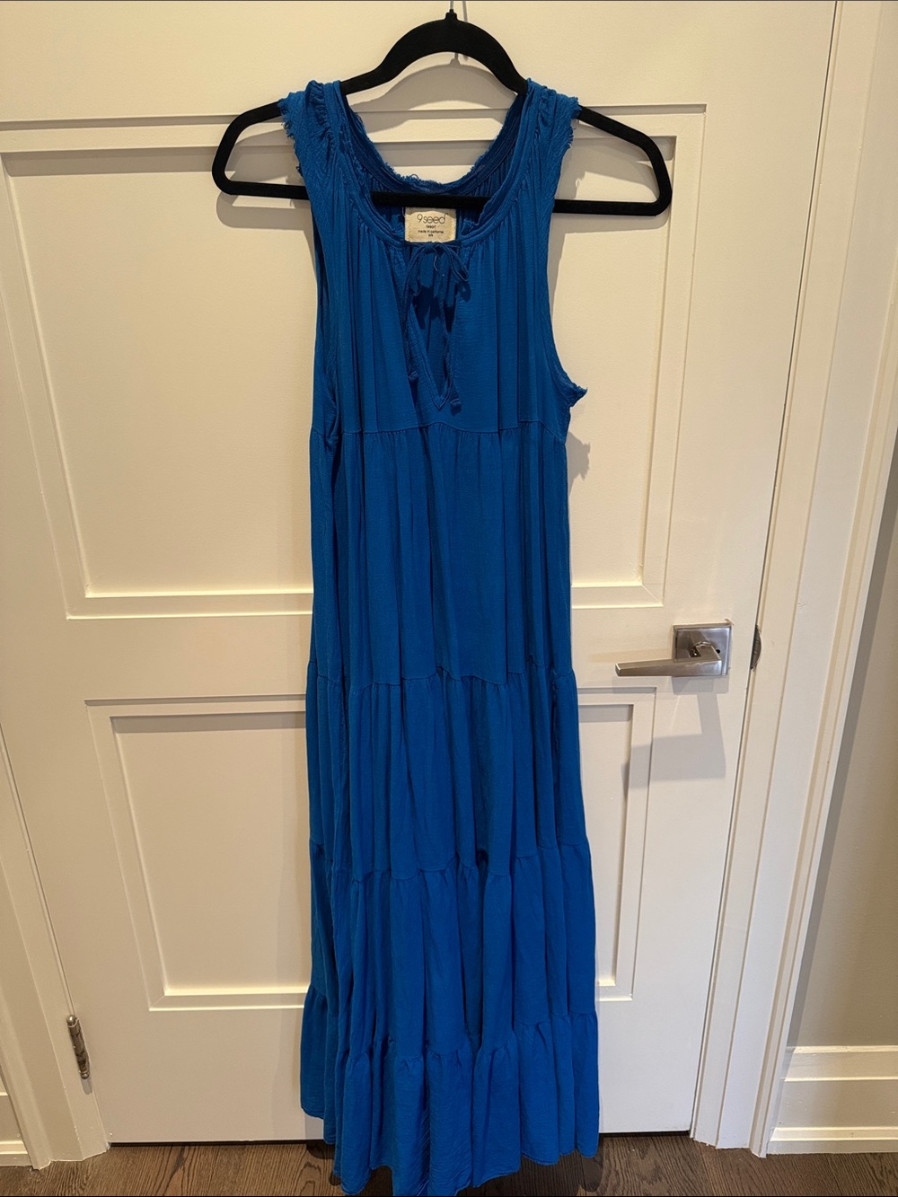 Sleeveless Tiered Maxi Dress in Bright Cobalt Blue by 9 Seed